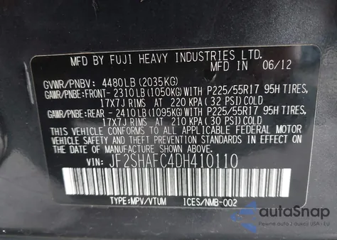 2013 Subaru Forester 2.5X Limited из США, поврежденный, VIN JF2SHAFC4DH410110